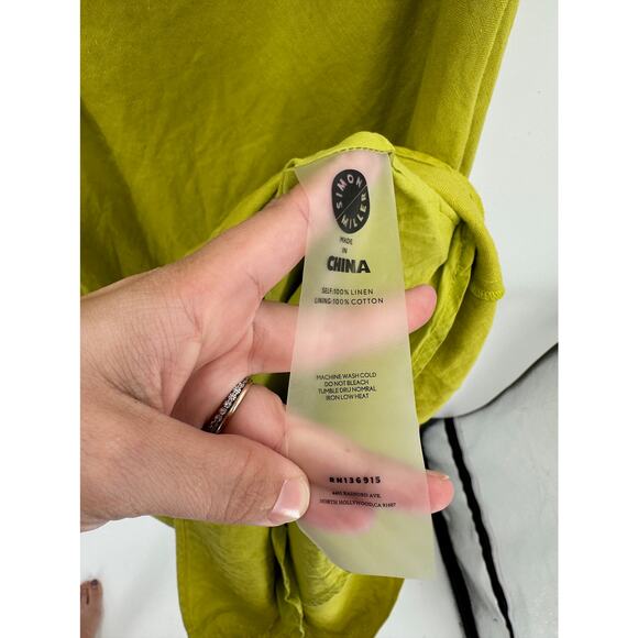 Simon Miller Yabba Halter Linen Kiwi Green Maxi Dress Size XL - Picture 6 of 6